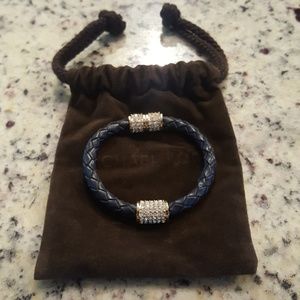 Michael Kors Braided Leather Crystallized Bracelet